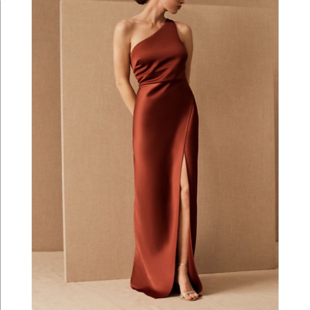 BHLDN Cinnamon Satin Bridesmaid Dress